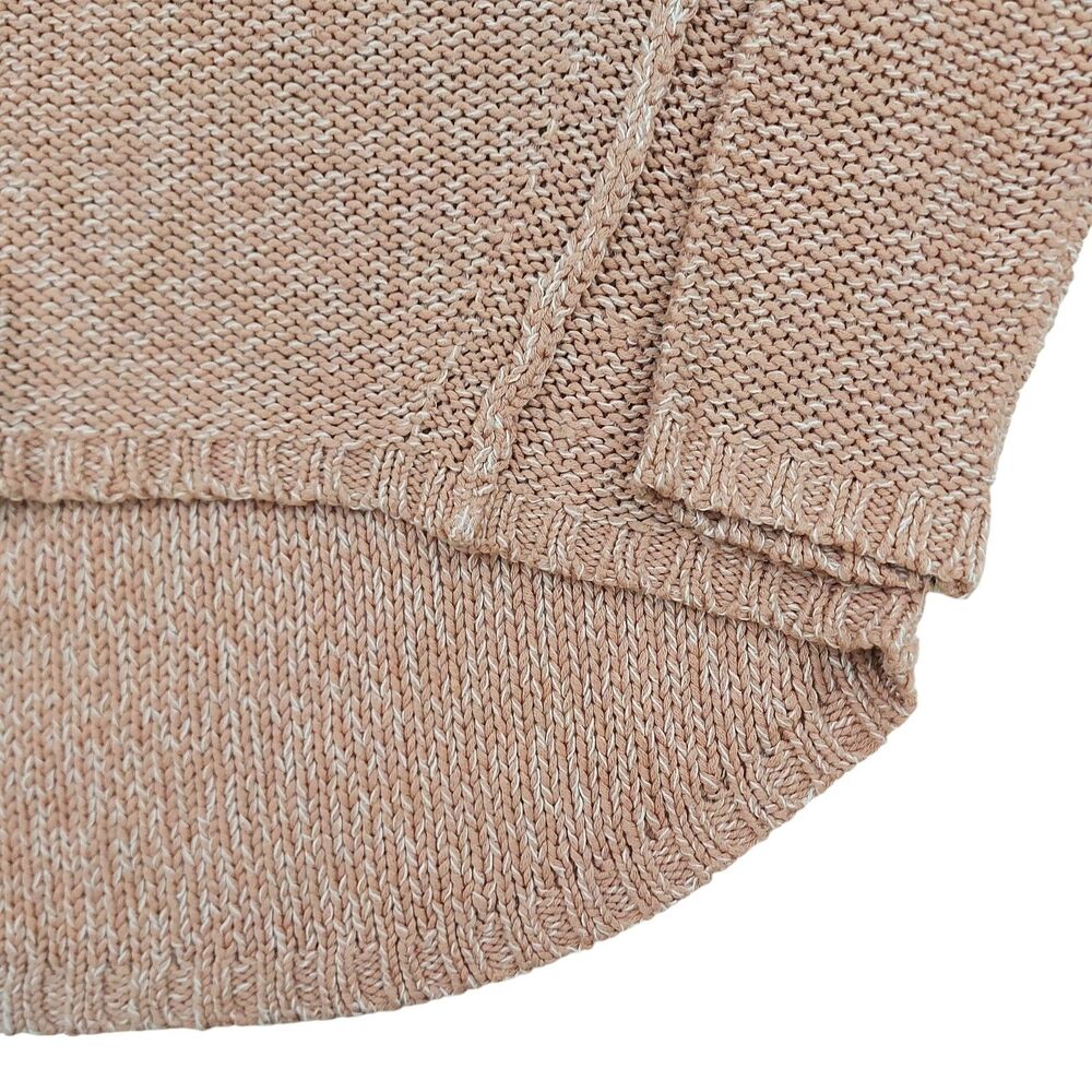 RDI Sweater Womens Small Pink Beige V-Neck Faux Suede Elbow Patch Knit Fall - Picture 4 of 11